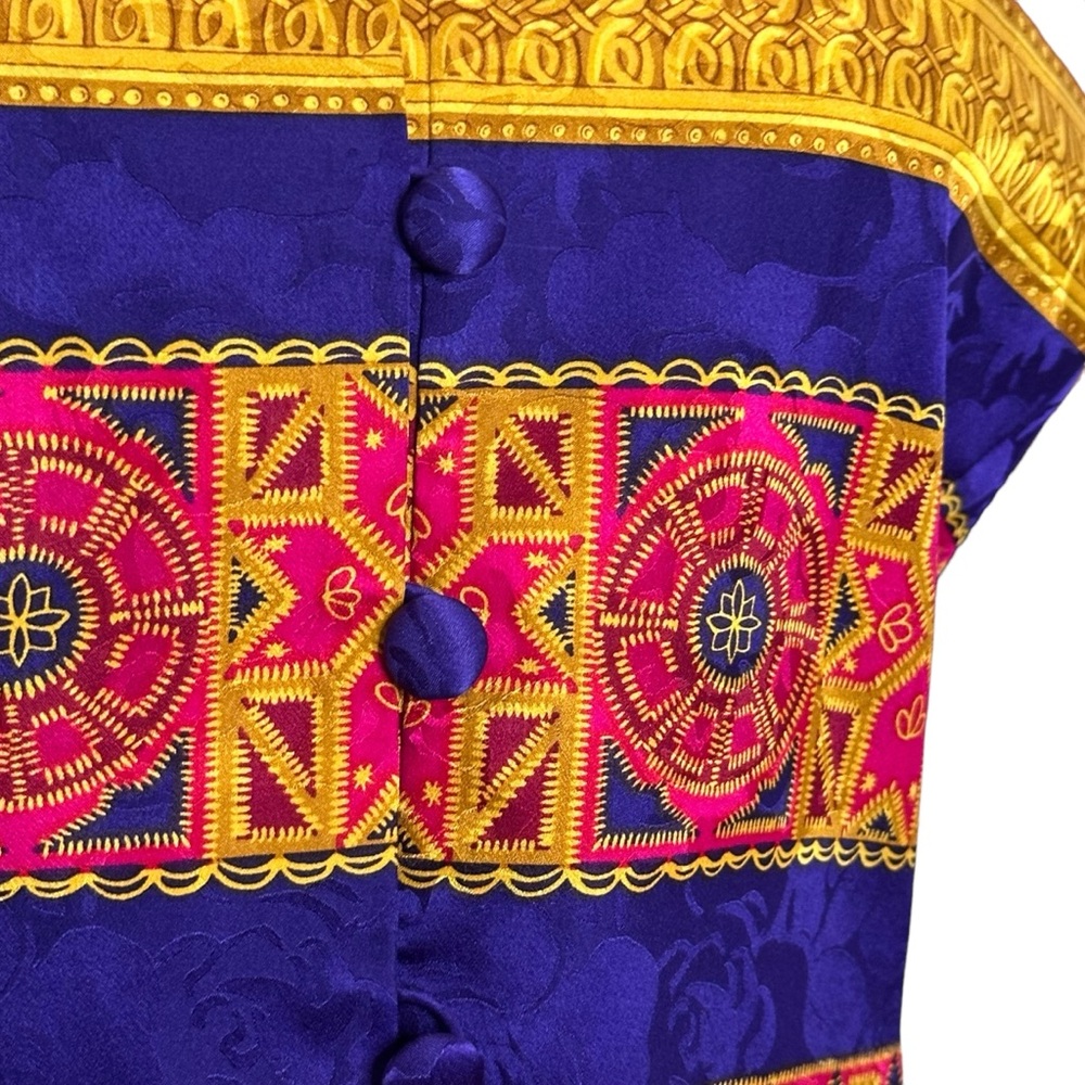 Adrianna Papell Blazer 8 Colorful Silk 90’s Vintage Jacket - Picture 5 of 9
